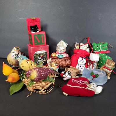 LOT 90P: Vintage Christmas Decorations; Radko, Hallmark, Clip on Beaded Birds, & More