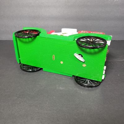 LOT 95P: Vintage Musical Wooden Christmas Trains with Mini Nutcrackers