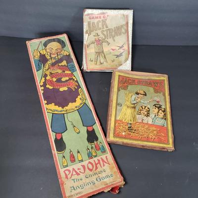 LOT 96L: Pa-John Chinese Angling Game with Milton Bradley Jack Straws & Royal Jack Straws