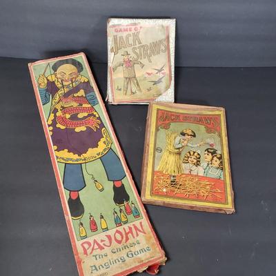 LOT 96L: Pa-John Chinese Angling Game with Milton Bradley Jack Straws & Royal Jack Straws