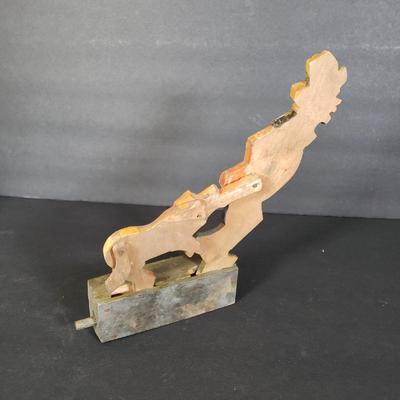 LOT 99L: Disney Fisher Price Pluto Pop Up, Monkey Jester Flip Toy, and Hand Carved Movable Wooden Toys