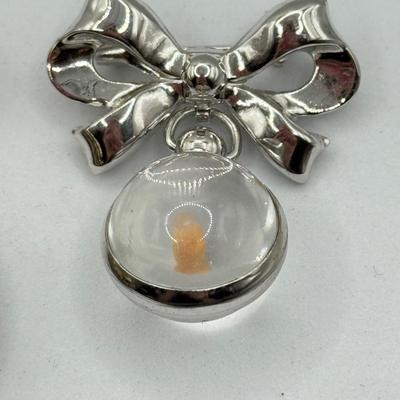 LOT 102J: Vintage Locket Pin, Coro Bow Pin & Goldtone Locket
