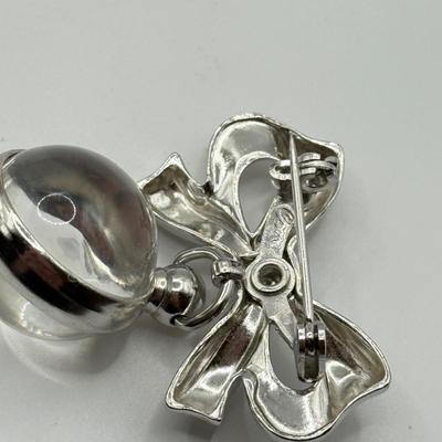 LOT 102J: Vintage Locket Pin, Coro Bow Pin & Goldtone Locket