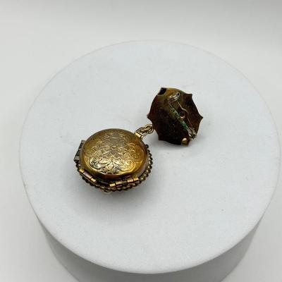 LOT 102J: Vintage Locket Pin, Coro Bow Pin & Goldtone Locket