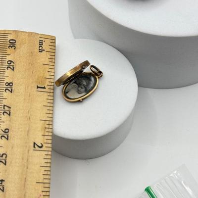LOT 102J: Vintage Locket Pin, Coro Bow Pin & Goldtone Locket
