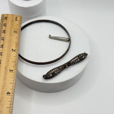 LOT 103J: 925 Sterling Silver Bracelet & Pins (23.41gtw)