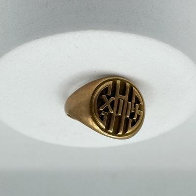 LOT 105J: Vintage GHS XIII 14k Gold Ring (6.9g)