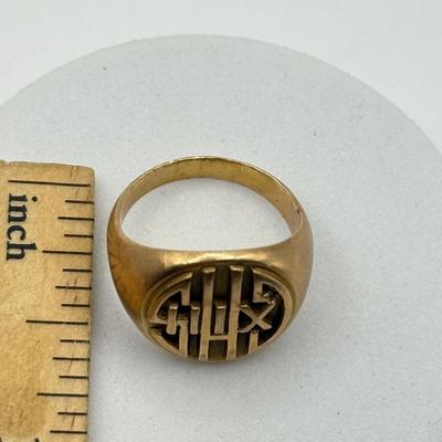 LOT 105J: Vintage GHS XIII 14k Gold Ring (6.9g)