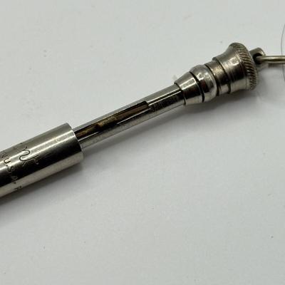 LOT 106H: Vintage Sterling Silver Lead Pencil Necklace (11.7g) & Etched Redint Lead Pencil