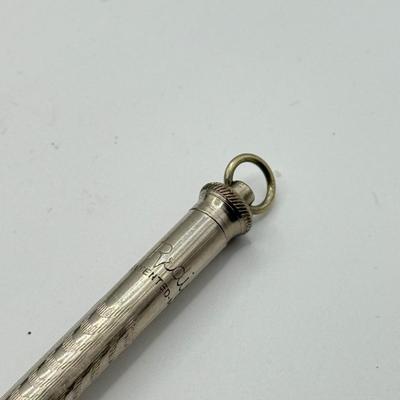 LOT 106H: Vintage Sterling Silver Lead Pencil Necklace (11.7g) & Etched Redint Lead Pencil