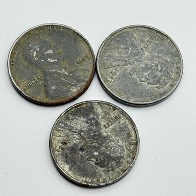 LOT 109J: US Coin Collection: 13 Steel Pennies (1943), 1949 Penny and 1965 Quarter w/ No Mint Marks, Buffalo Nickels (3), Mason Penny...