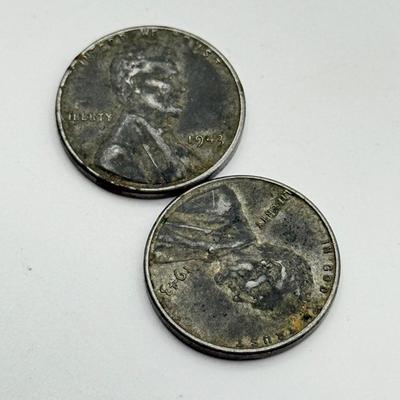LOT 109J: US Coin Collection: 13 Steel Pennies (1943), 1949 Penny and 1965 Quarter w/ No Mint Marks, Buffalo Nickels (3), Mason Penny...