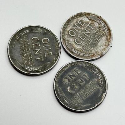LOT 109J: US Coin Collection: 13 Steel Pennies (1943), 1949 Penny and 1965 Quarter w/ No Mint Marks, Buffalo Nickels (3), Mason Penny...