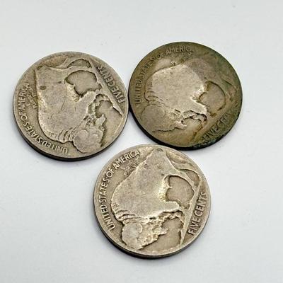 LOT 109J: US Coin Collection: 13 Steel Pennies (1943), 1949 Penny and 1965 Quarter w/ No Mint Marks, Buffalo Nickels (3), Mason Penny...