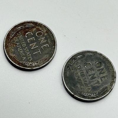 LOT 109J: US Coin Collection: 13 Steel Pennies (1943), 1949 Penny and 1965 Quarter w/ No Mint Marks, Buffalo Nickels (3), Mason Penny...