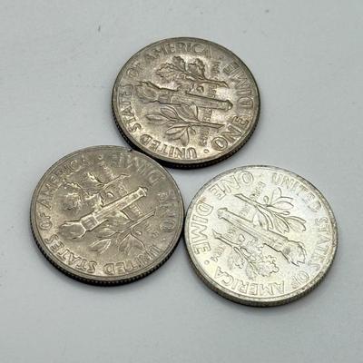 LOT 111J: 90% Silver Dimes (13) & Quarter