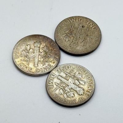 LOT 111J: 90% Silver Dimes (13) & Quarter