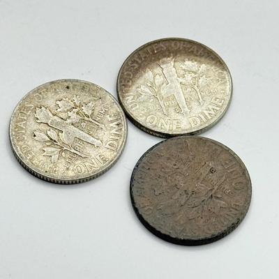 LOT 111J: 90% Silver Dimes (13) & Quarter