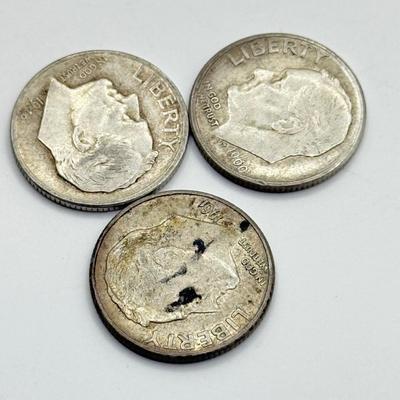 LOT 111J: 90% Silver Dimes (13) & Quarter