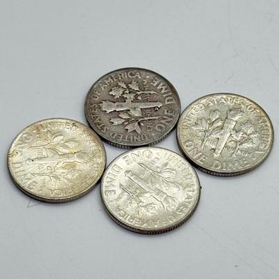 LOT 111J: 90% Silver Dimes (13) & Quarter