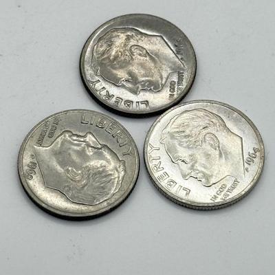 LOT 111J: 90% Silver Dimes (13) & Quarter