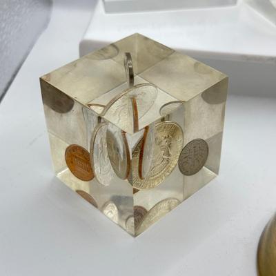 LOT 116K: Paperweight Collection: Playboy, Coins & More