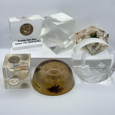 LOT 116K: Paperweight Collection: Playboy, Coins & More