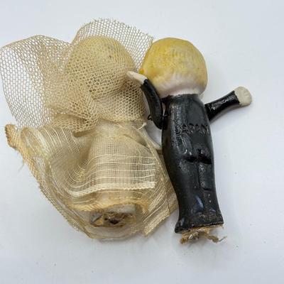 LOT 119K: Vintage Wind Up Tin Litho Toy & Ceramic Babies