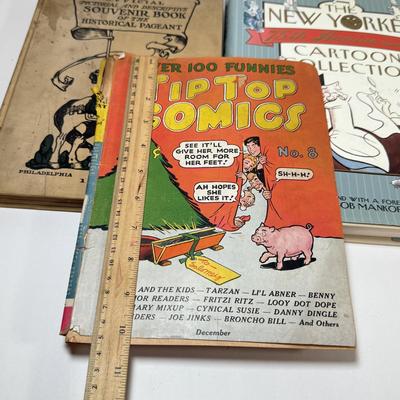 LOT 124L: 1936 Tip Top Comics No. 8, 1912 Philadelphia Historical Pageant Souvenir Book & The New Yorker 75th Anniversary Cartoon...