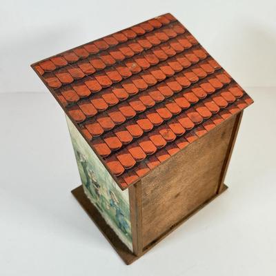 LOT 129L: Antique Wooden Chicken Coop Pop Out / Squeak Toy