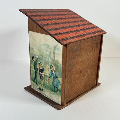 LOT 129L: Antique Wooden Chicken Coop Pop Out / Squeak Toy