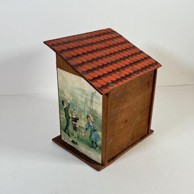 LOT 129L: Antique Wooden Chicken Coop Pop Out / Squeak Toy