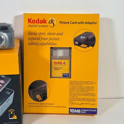 LOT 131K: Kodak Collection: NIB Photo Printer Dock PD450W, EasyShare LS753 Digital Camera & NIP Picture Card w Adaptor