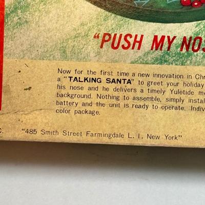 LOT 133L: Vintage Timco "Talking Santa" Style No. 800 Decor w/ Original Box