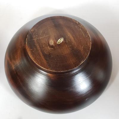LOT 141P: Large Lot of Wooden Bowls for Entertaining, Mahogany, Teak, Nutcracker Bowl & More