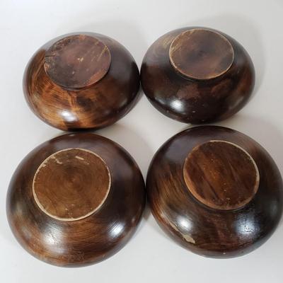 LOT 141P: Large Lot of Wooden Bowls for Entertaining, Mahogany, Teak, Nutcracker Bowl & More