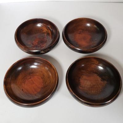 LOT 141P: Large Lot of Wooden Bowls for Entertaining, Mahogany, Teak, Nutcracker Bowl & More