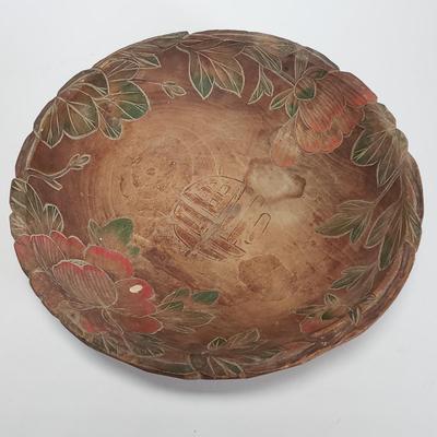 LOT 141P: Large Lot of Wooden Bowls for Entertaining, Mahogany, Teak, Nutcracker Bowl & More