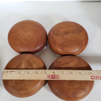 LOT 141P: Large Lot of Wooden Bowls for Entertaining, Mahogany, Teak, Nutcracker Bowl & More