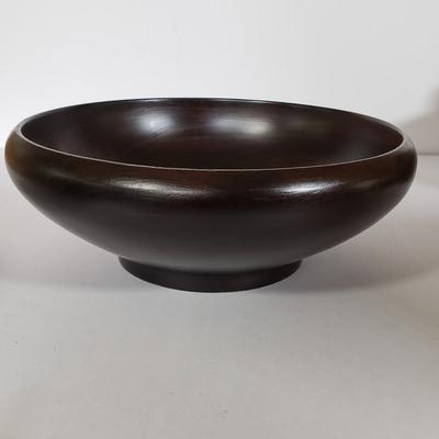 LOT 141P: Large Lot of Wooden Bowls for Entertaining, Mahogany, Teak, Nutcracker Bowl & More