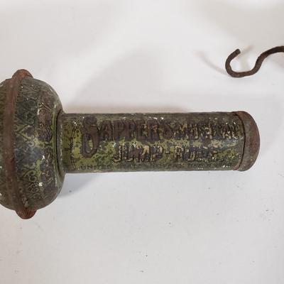 LOT 142L: Noisemakers, Musical Jump Rope Handles, Klitter Klatters, Antique Ice Skates & More