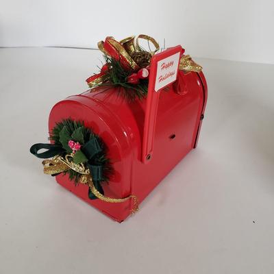 LOT 143L: Vintage Christmas Assortment; Musical Bell, Wooden Music Box & More