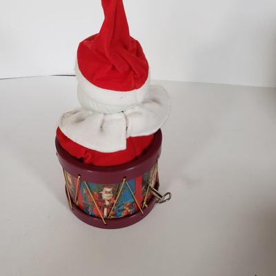 LOT 143L: Vintage Christmas Assortment; Musical Bell, Wooden Music Box & More