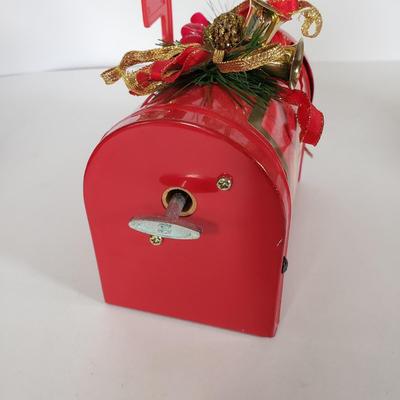 LOT 143L: Vintage Christmas Assortment; Musical Bell, Wooden Music Box & More