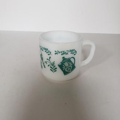 LOT 145P: Vintage Mug Collection; Milk Glass Advertising, Waechtersbach, Federal Glass & More