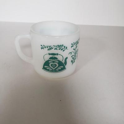 LOT 145P: Vintage Mug Collection; Milk Glass Advertising, Waechtersbach, Federal Glass & More