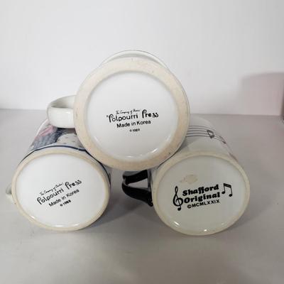 LOT 145P: Vintage Mug Collection; Milk Glass Advertising, Waechtersbach, Federal Glass & More