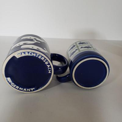 LOT 145P: Vintage Mug Collection; Milk Glass Advertising, Waechtersbach, Federal Glass & More