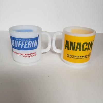 LOT 145P: Vintage Mug Collection; Milk Glass Advertising, Waechtersbach, Federal Glass & More