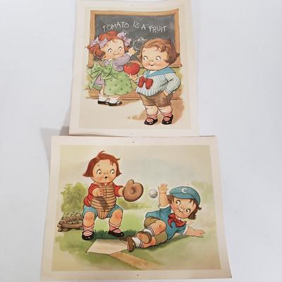 LOT 146L: Vintage Campbell's Soup Prints & Mug with Coca Cola Bottle Opener